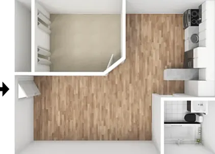 1 BR 3D Unfurnished Layout 1 BR 3D Unfurnished Layout