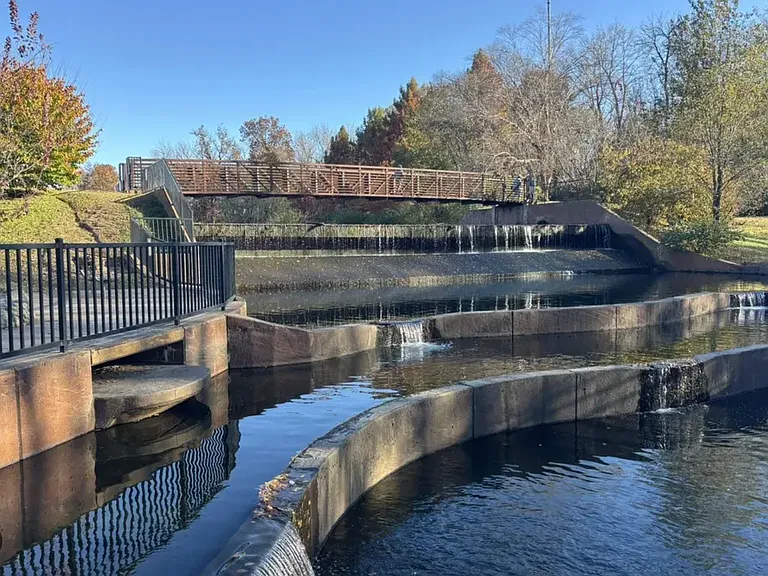 The nearby pond at Nathanael Greene Park.