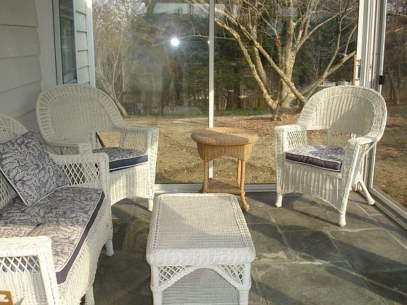 Sun Porch w slate floors & sliders