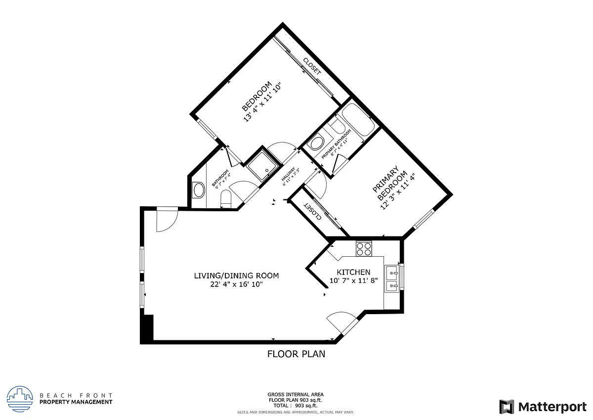 Floor plan 2 Bed 2 Bath