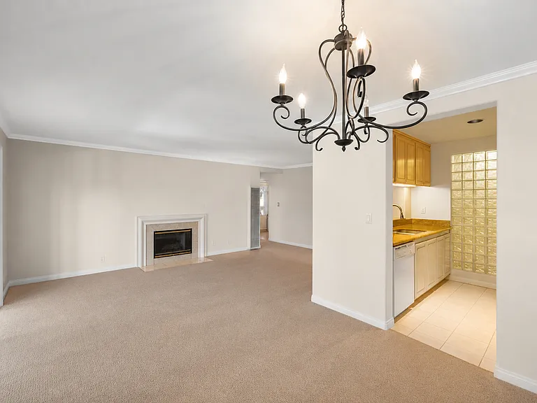 Dining space off living room and kitchen