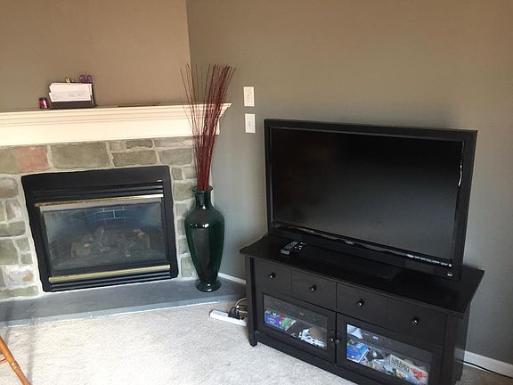 living room with gas fireplace