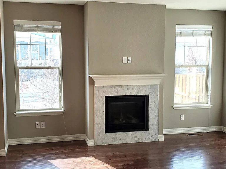 living room with fireplace