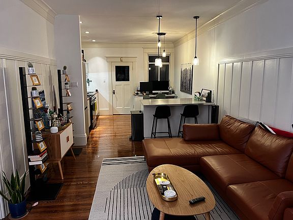 Large open living and dining area