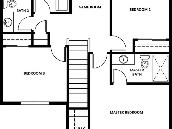 The second has all of the bedrooms and laundry room.