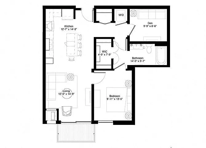 Floor plan White Oak 1 Plus Den