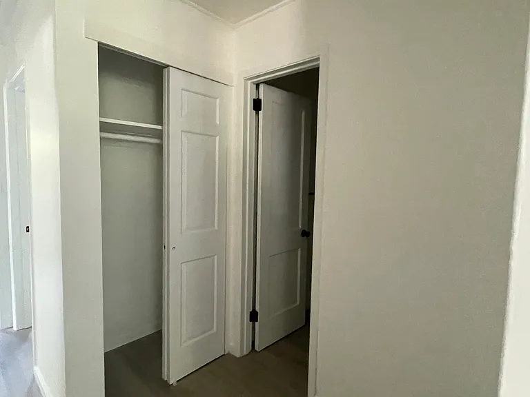 hallway closet and bathroom door