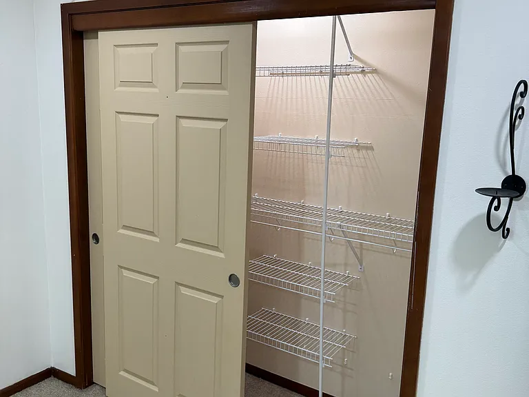 Master bedroom include large closet room with motion disc light