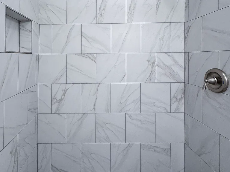 Gorgeous tiled walk-in shower in Master Bathroom