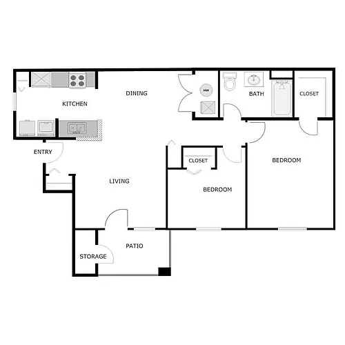 Floor plan 2x1A