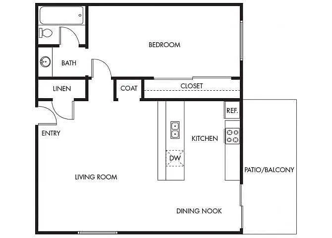 Floor plan 1x1 down renovated