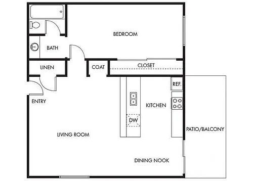 Floor plan 1x1 down renovated