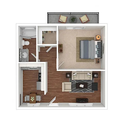 Floor plan 1 Bedroom | 1 Bathroom