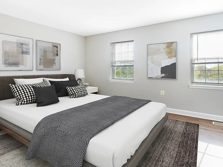 Spacious bedroom with ample natural light