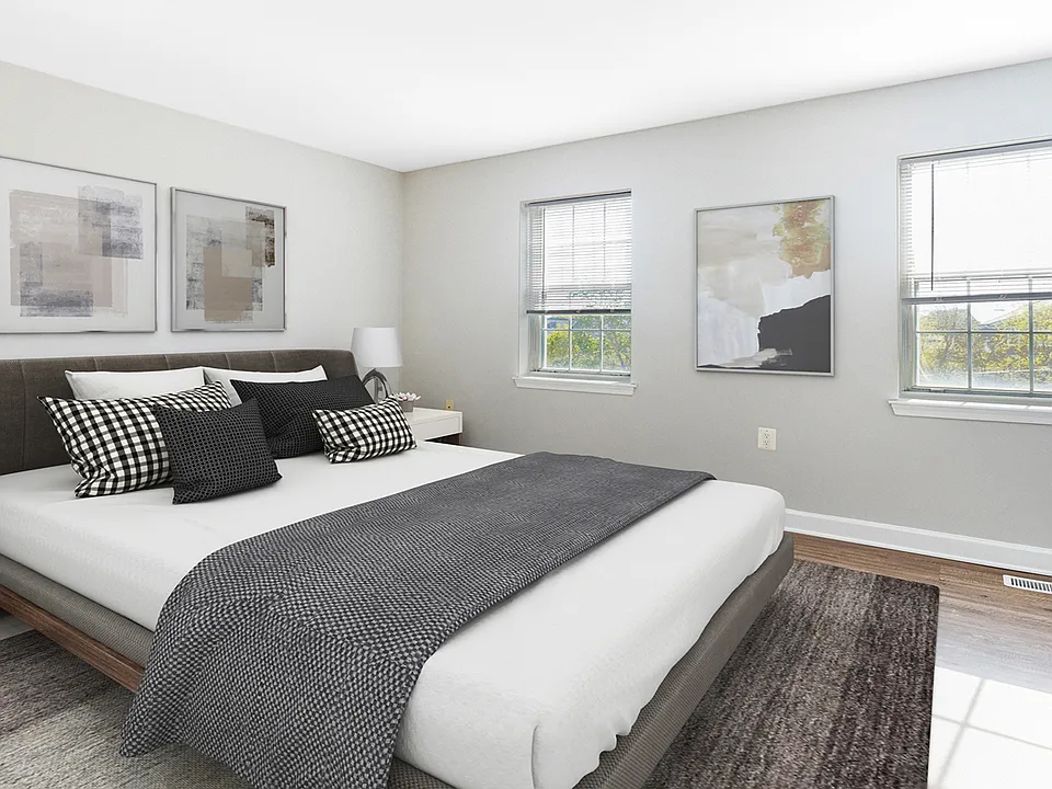 Spacious bedroom with ample natural light