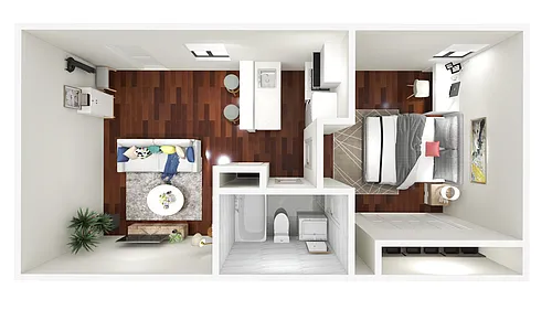 Floor plan Willow - 1 Bed 1 Bath