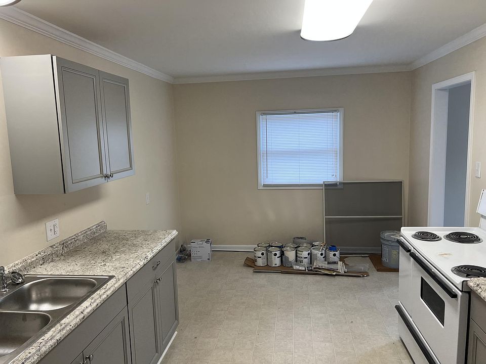 Kitchen viewing the dining area (where pain is currently sitting).