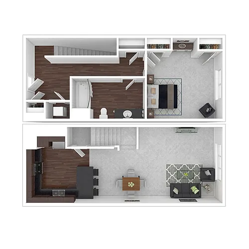 Floor plan 1x1 Townhome