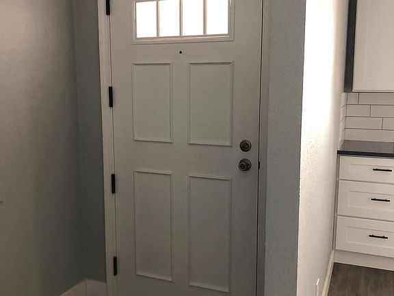 Front door and entry area