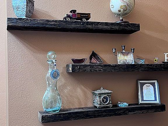 Reclaimed floating shelves