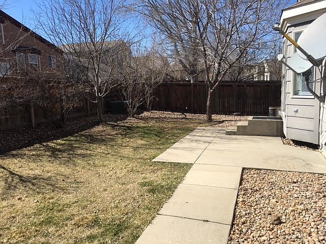Fenced backyard