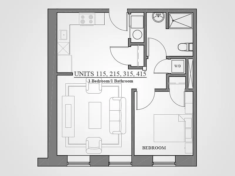 Floor plan 1 bed - Type B