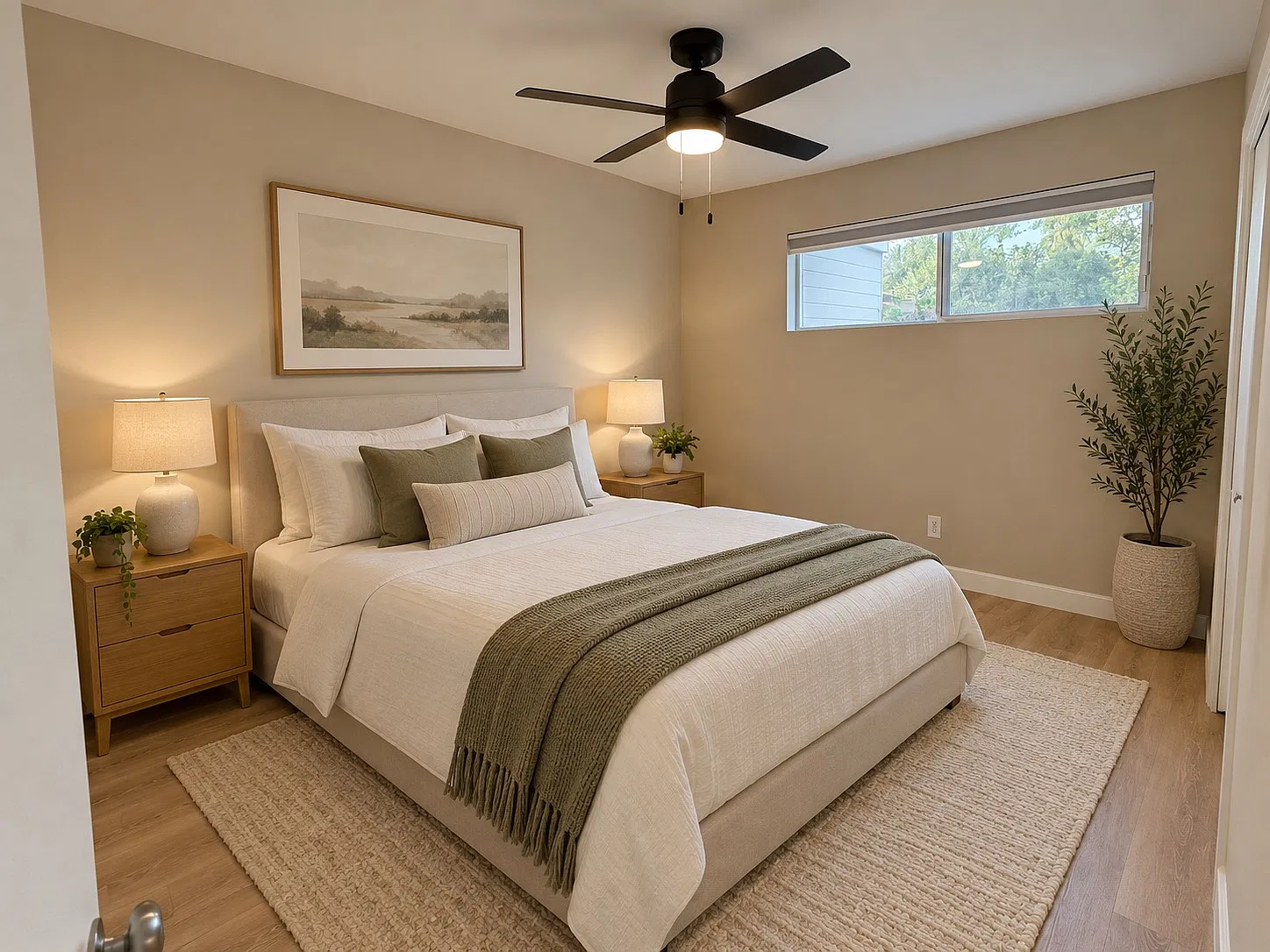 Bedroom 2 furnished via AI