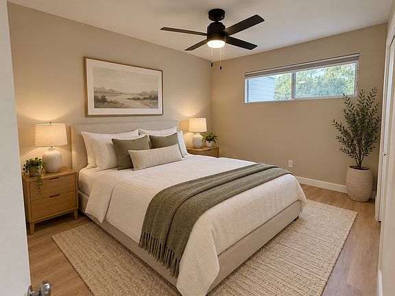 Bedroom 2 furnished via AI