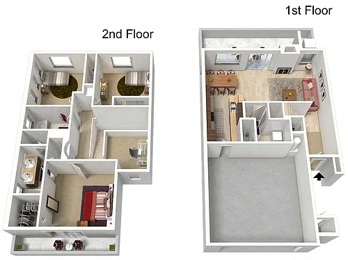 Floor plan Three Bedroom 2.5 Bathroom 1797 Sq Ft