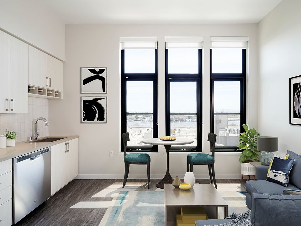 Light-filled apartment homes with galley kitchens and smart home packages.