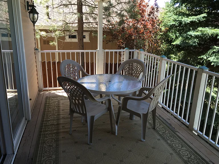 Your own private patio comes with patio set