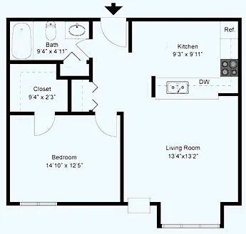 Floor plan 1 Bedroom