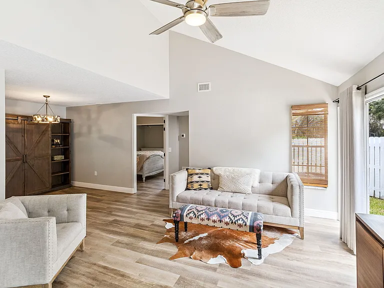 renovated, vaulted ceilings