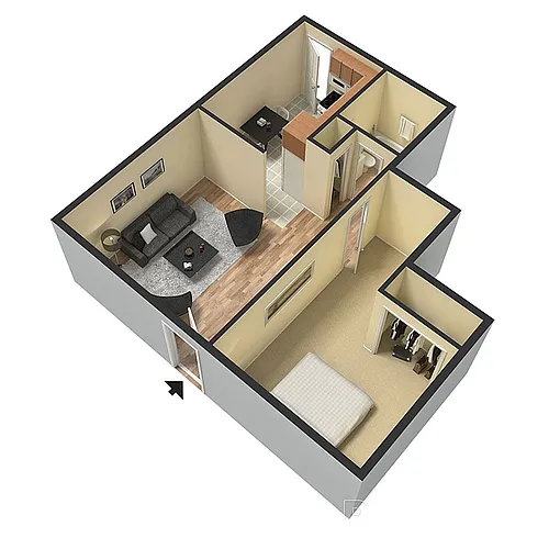 Floor plan 1 Bed 1 Bath