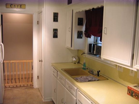 Kitchen with view to the back yard