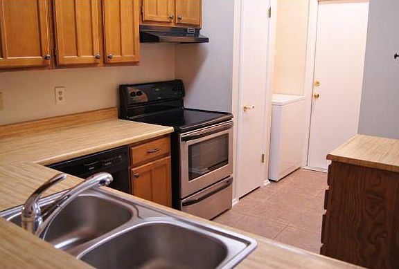 Kitchen facing garage