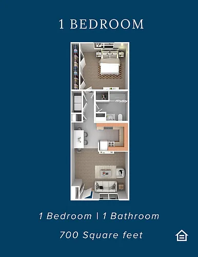 Floor plan 1 Bedroom 1 Bathroom