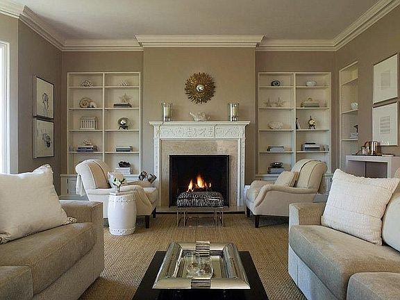 Living room with fireplace