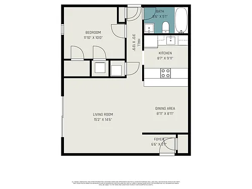 Floor plan 1-Bedroom