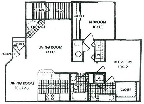 Floor plan Highline Terrace 2 Bedroom 2 Bath