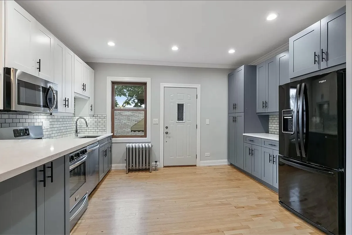 Kitchen View. Looking at back door. - 3400 N Kildare Ave #2R