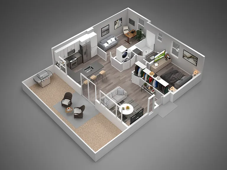 1B+ Office | 1x1 Floor Plan 1B+ Office | 1x1 Floor Plan