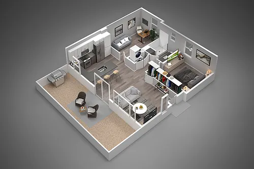 Floor plan 1B + Office