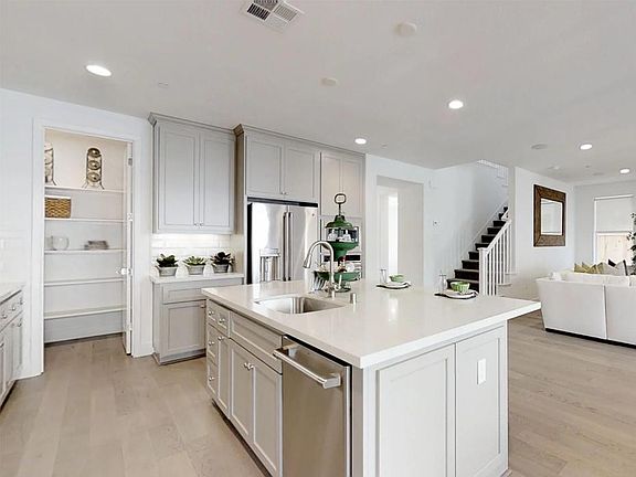 Kitchen with pantry room and great room