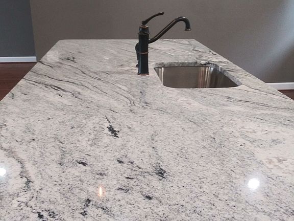 Granite island with sink