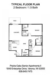 Floor plan 2 Bed/ 1.5 Bath