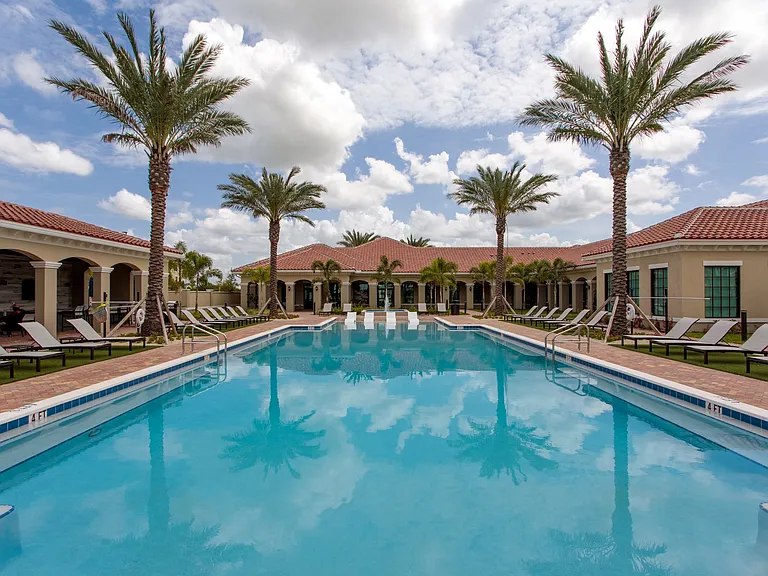 Pool Area with Cabanas.