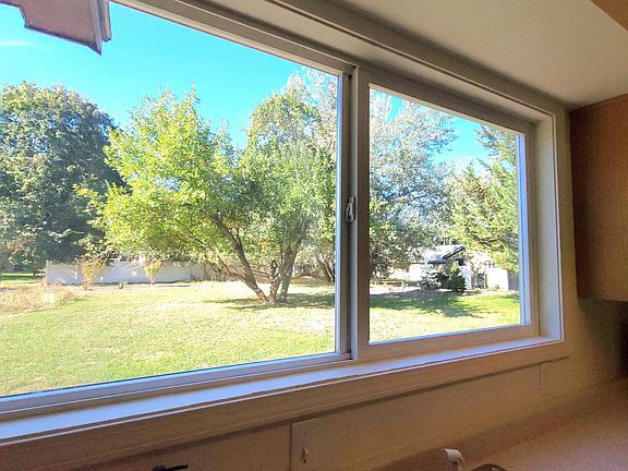 View from the kitchen window. In the morning and evening you'll see the deer in the yard.