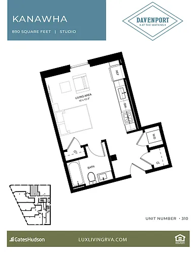 Floor plan Kanawha Studio