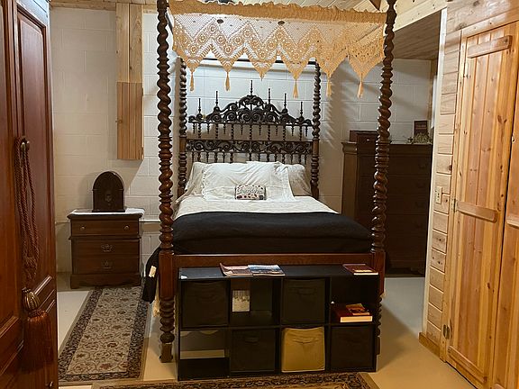 Gorgeous full size hand carved 100 year old canopy bed from Spain.